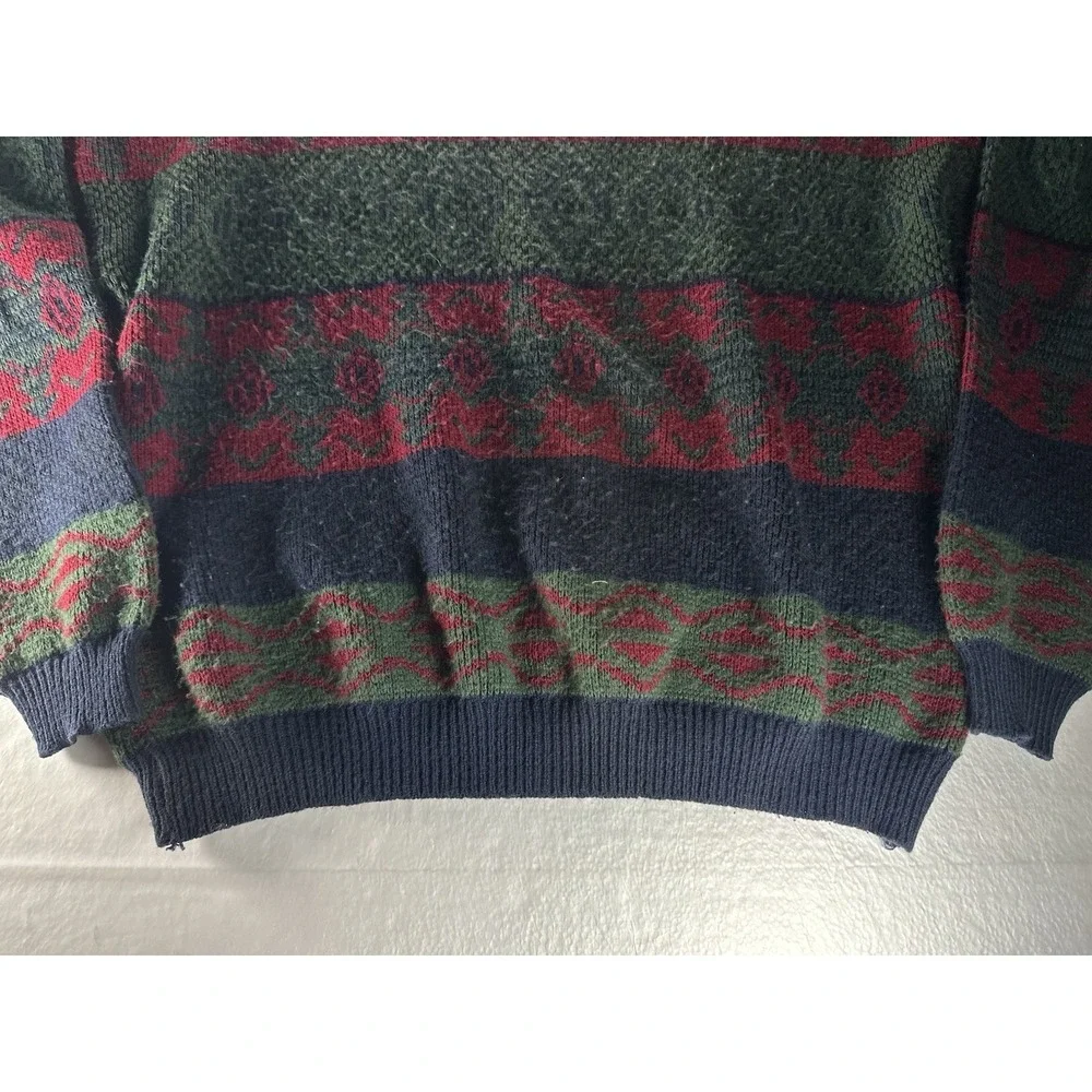 Vintage Aspetuck Trading Co Wool Blend Sweater Mens Large Nordic Grandpa Knit US